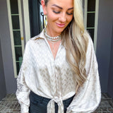 The V List Tie Blouse