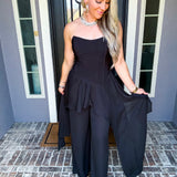 Draped In Luxury Hi-Lo Strapless Top - Black