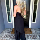 Draped In Luxury Hi-Lo Strapless Top - Black