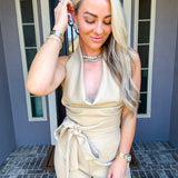 Hot Commodity Leather Halter Top