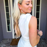 Iconic Elegance Gold Detail Top - Ivory