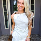 Iconic Elegance Gold Detail Top - Ivory
