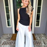Iconic Elegance Gold Detail Top - Black