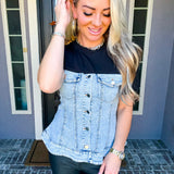 City Queen Denim Top