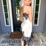 Champagne & Couture Satin Lace Skirt