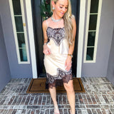 Champagne & Couture Satin Lace Skirt