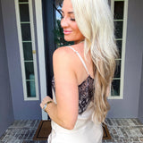 Champagne & Couture Satin Lace Top