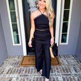 Summer Chic Wide Leg Trousers - Black