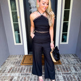 Summer Chic Wide Leg Trousers - Black