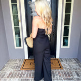 Summer Chic Wide Leg Trousers - Black