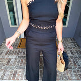 Summer Chic Wide Leg Trousers - Black