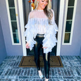 House Of Attitude Batwing Top - White