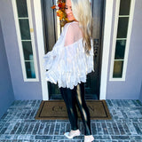 House Of Attitude Batwing Top - White