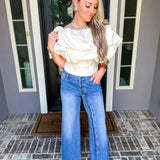 Buttoned Up Babe Wide Leg Jeans