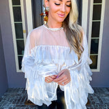 House Of Attitude Batwing Top - White