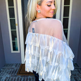 House Of Attitude Batwing Top - White