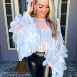 House Of Attitude Batwing Top - White