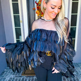 House Of Attitude Batwing Top - Black