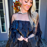 House Of Attitude Batwing Top - Black