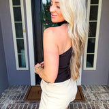Ocean Drive One Shoulder Scarf Top - Black