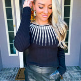 Eagle Eye Pattern Sweater Top