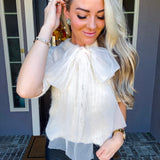 Angels Kiss Chiffon Bow Sweater