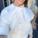 Angels Kiss Chiffon Bow Sweater