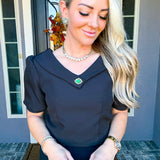 Glam Agenda Emerald Detail Top
