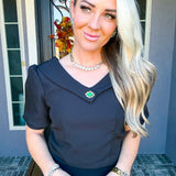 Glam Agenda Emerald Detail Top