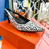 Diamond Soirée Jeweled Kitten Heels