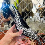 Diamond Soirée Jeweled Kitten Heels