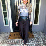 City Edge Leather Contrast Pants