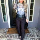 City Edge Leather Contrast Pants