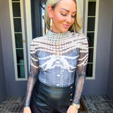 Pearl Behavior Sheer Bodysuit