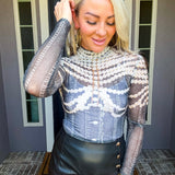 Pearl Behavior Sheer Bodysuit