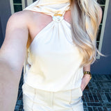 Champagne Coast Scarf Detail Top