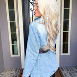 Denim Agenda Belted Blazer