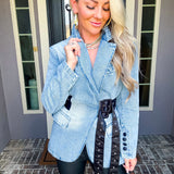Denim Agenda Belted Blazer
