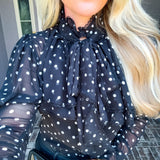 Paris Strolling Polka Dot Blouse