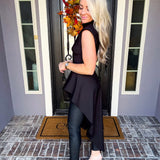 Fashion Capital Asymmetrical Top - Black