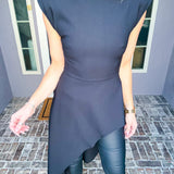 Fashion Capital Asymmetrical Top - Black
