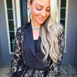 Luxury List Lace Blazer