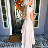 Fashion Capital Asymmetrical Top - Beige