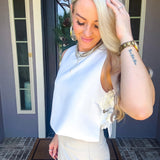 Luxe Intentions Rose Top - White