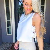 Luxe Intentions Rose Top - White