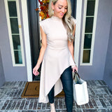 Fashion Capital Asymmetrical Top - Beige