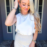 Luxe Intentions Rose Top - White
