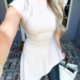 Fashion Capital Asymmetrical Top - Beige