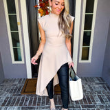 Fashion Capital Asymmetrical Top - Beige
