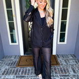 Lightweight Authority Sheer Pinstripe Blazer